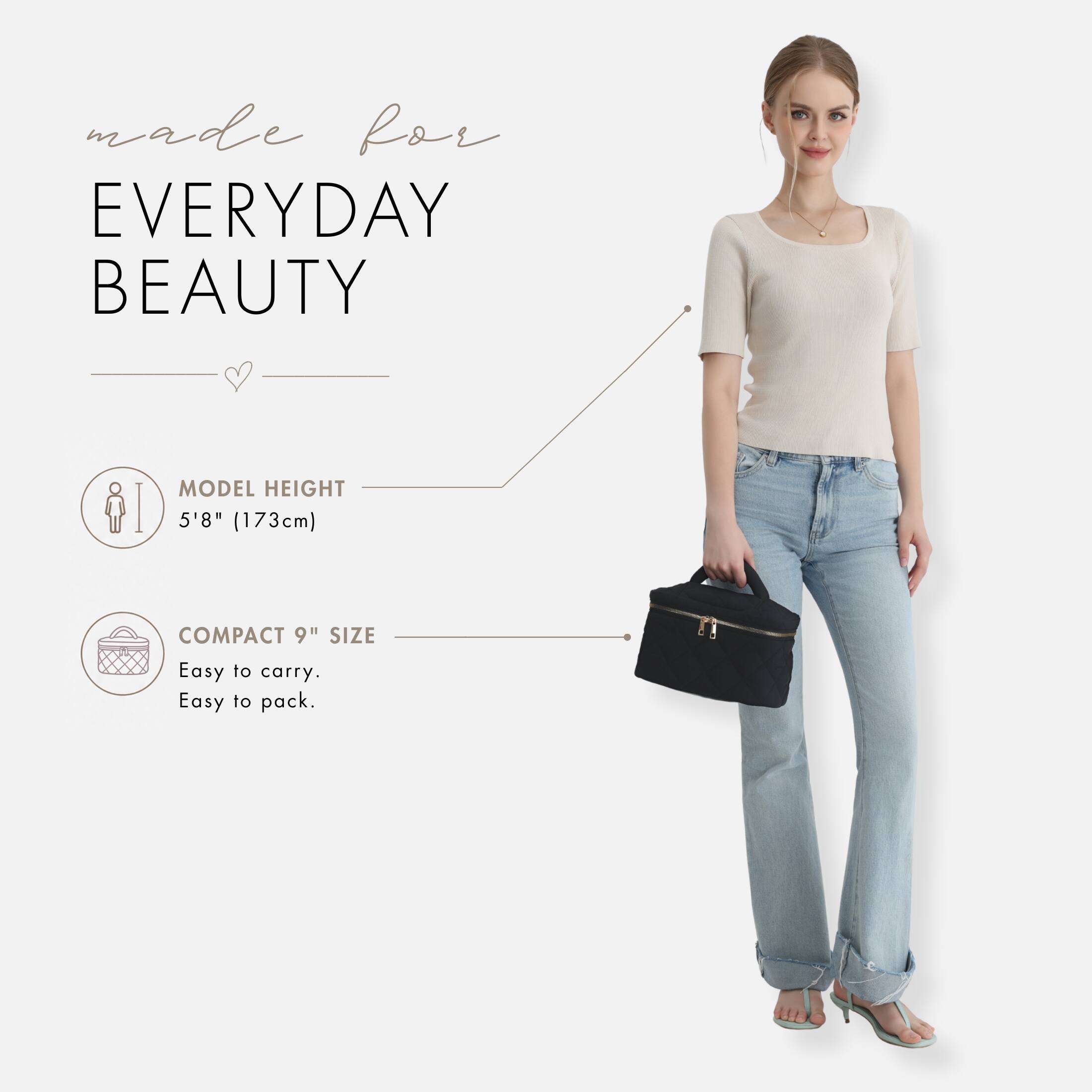 made for EVERYDAY BEAUTY

MODEL HEIGHT 5'8" (173cm)

COMPACT 9" SIZE
Easy to carry. Easy to pack.