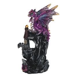 FC Design - 4.25"H Dragon on Castle Figurine Statue Office/Computer Desk Tabletop Medieval Gaming Home Decor Gift - Multi-Color