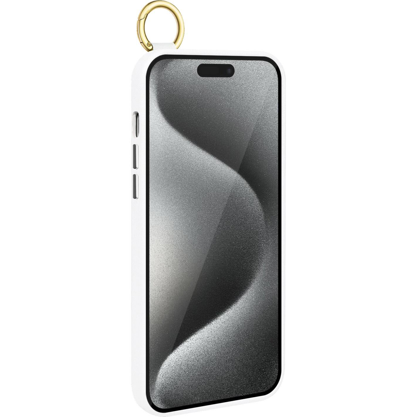 Alt View 12. SaharaCase - FingerGrip Series Genuine Leather Wallet Case for Apple iPhone 15 Pro Max - White.