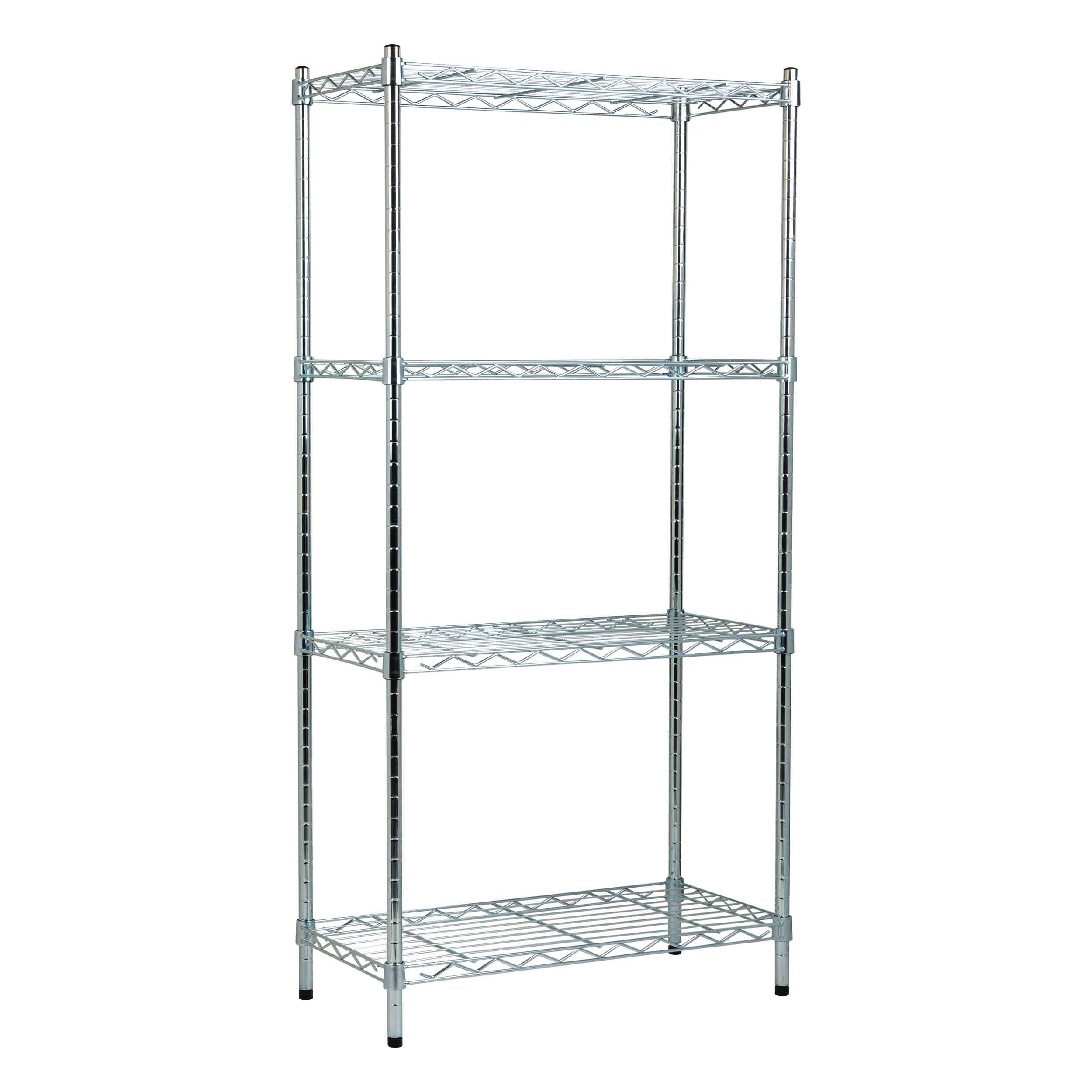 Alt View 15. Mind Reader - Storage Shelves, Garage Shelving, Storage Shelf, Pantry Org, Adjustable, Metal, 23.5"L x 11.75"W x 48"H - Silver.