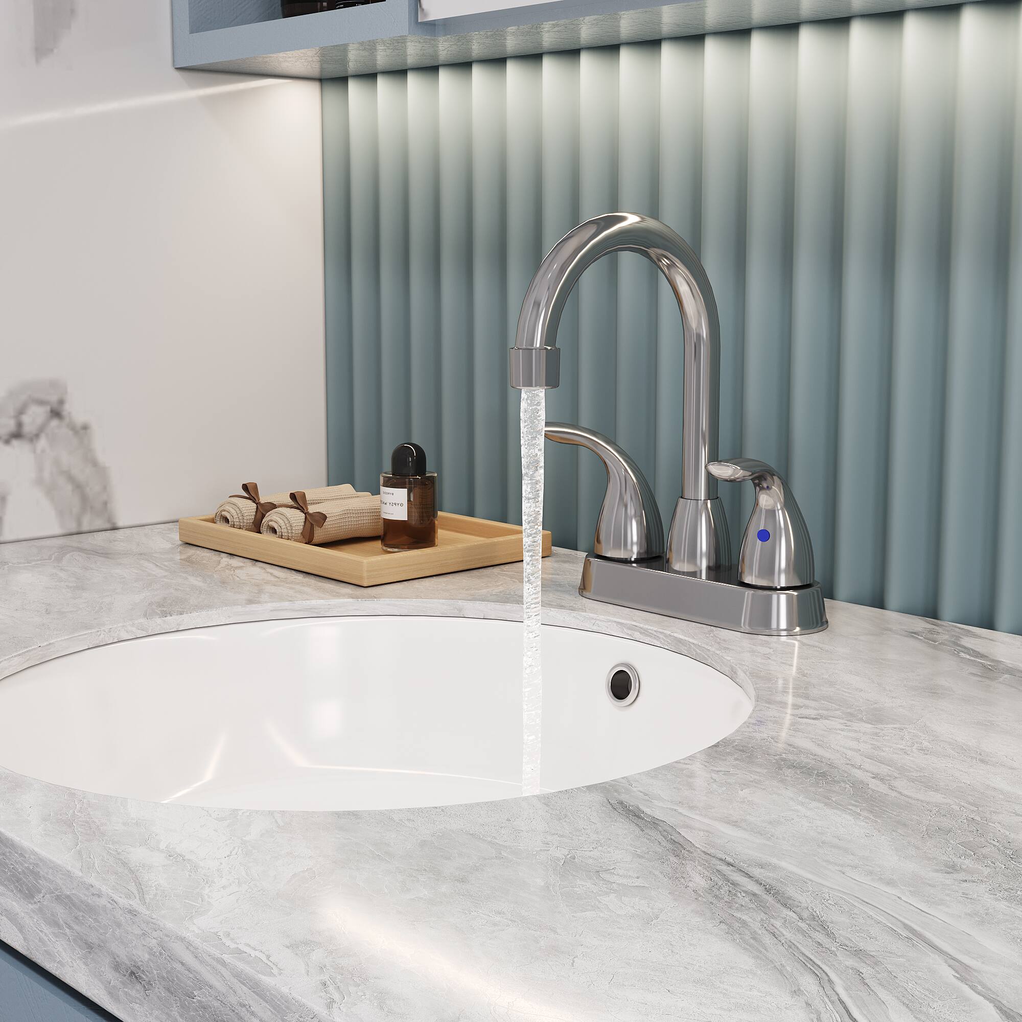 Alt View 1. Bothwa Home - Bothwa Home BF-SL02011K05-CH 13 - Inch Avalon Two Handle Bathroom Faucet in Chrome Finish - Chrome.