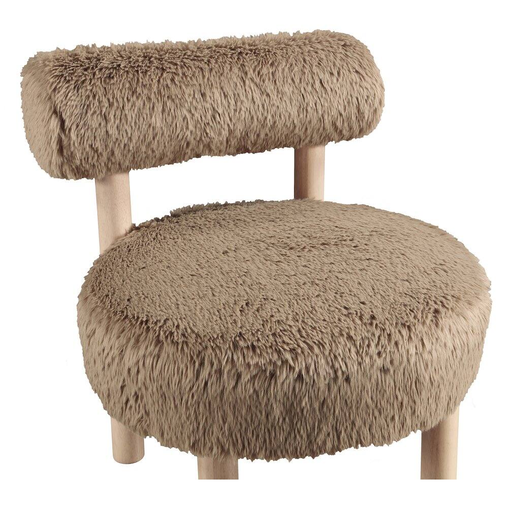 Alt View 3. Meridian Furniture - Ambre Tan Vegan Shearling Fabric Upholstered Accent Chair - Brown.