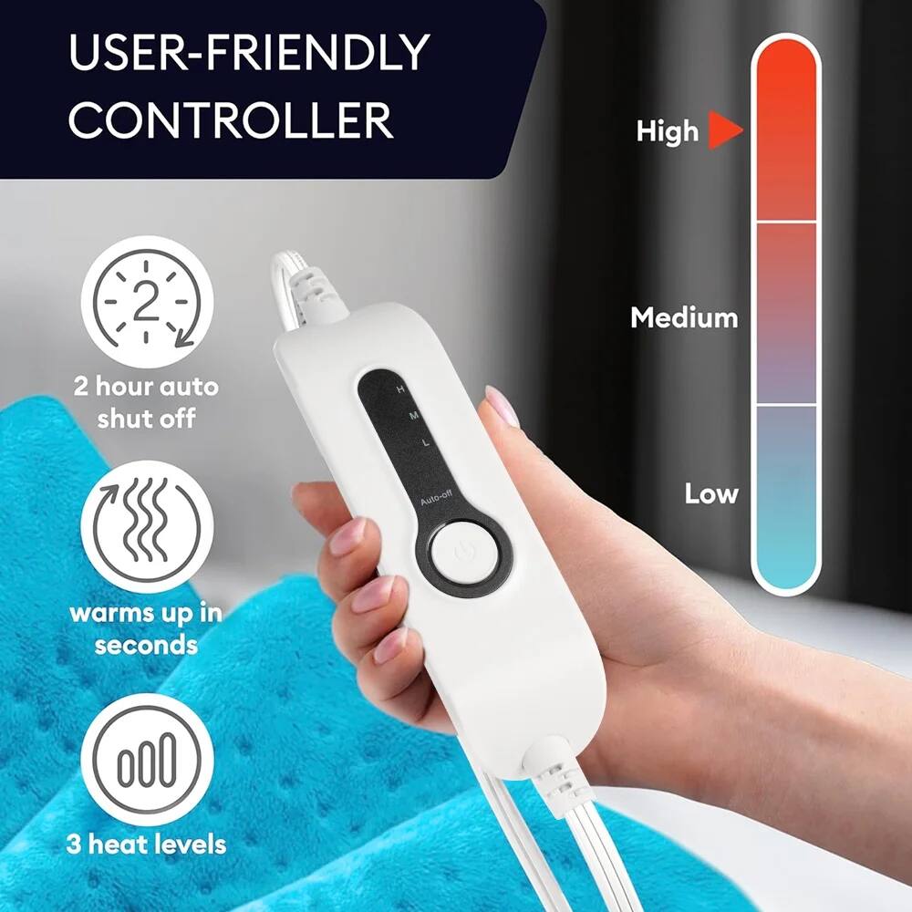 USER-FRIENDLY CONTROLLER

- 2 hour auto shut off
- warms up in seconds
- 3 heat levels

High
Medium
Low
