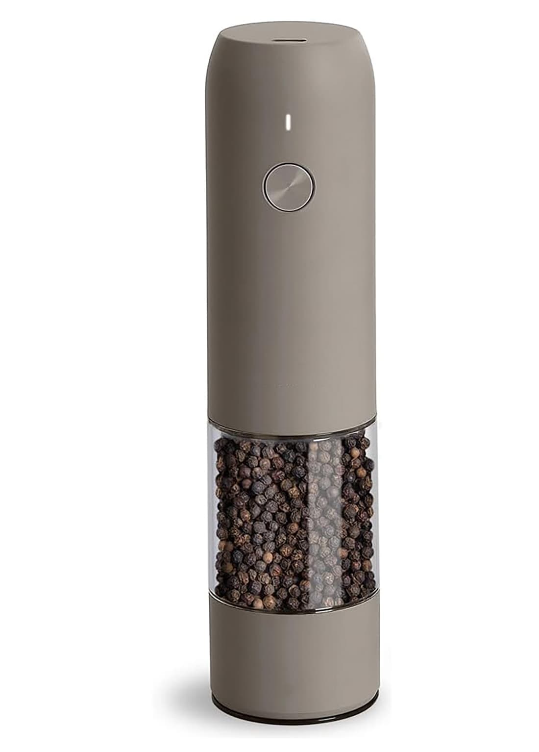 Front. FINEAK - USB Rechargeable Electric Pepper Mill with LED Light in Greige (1-Pack) - Gray.