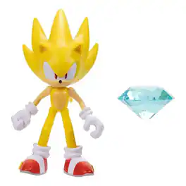 Jakks Pacific - Sonic the Hedgehog 4 Inch Figure | Super Sonic (Modern) with Chaos Emerald - Yellow