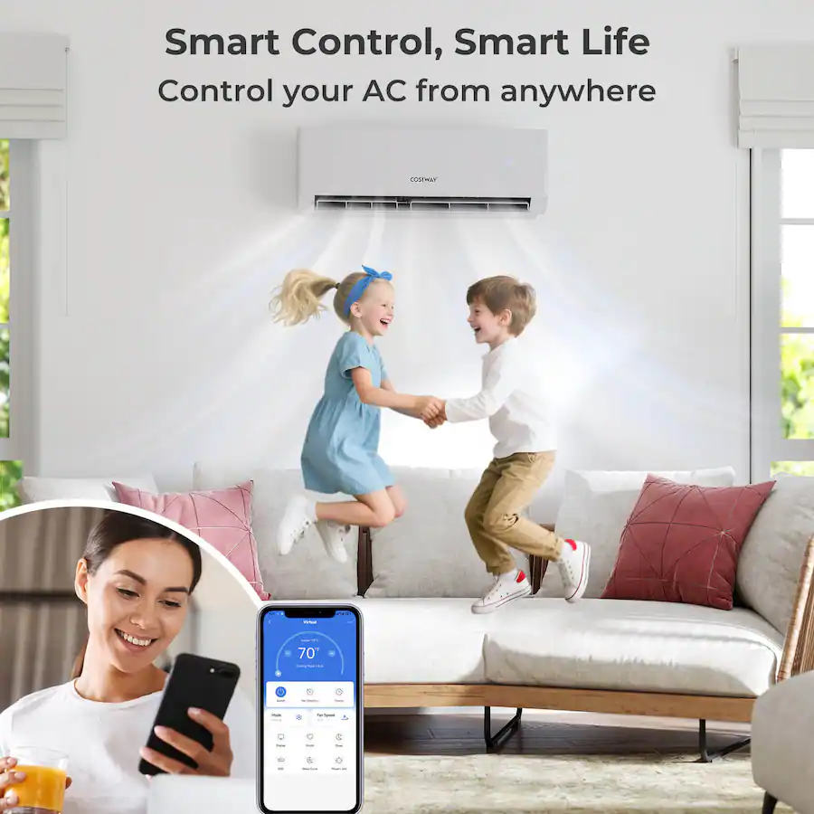 Enabled Costway 30k BTU 3 Zone 7k + 7k + 9K BTU Mini Split Air Conditioner 23 ...
