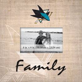 Fan Creations - San Jose Sharks 10'' x 10'' Burlap Pattern Frame - Multicolor