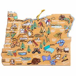 Totally Bamboo - Oregon Cutting Board with Artwork by Fish Kiss