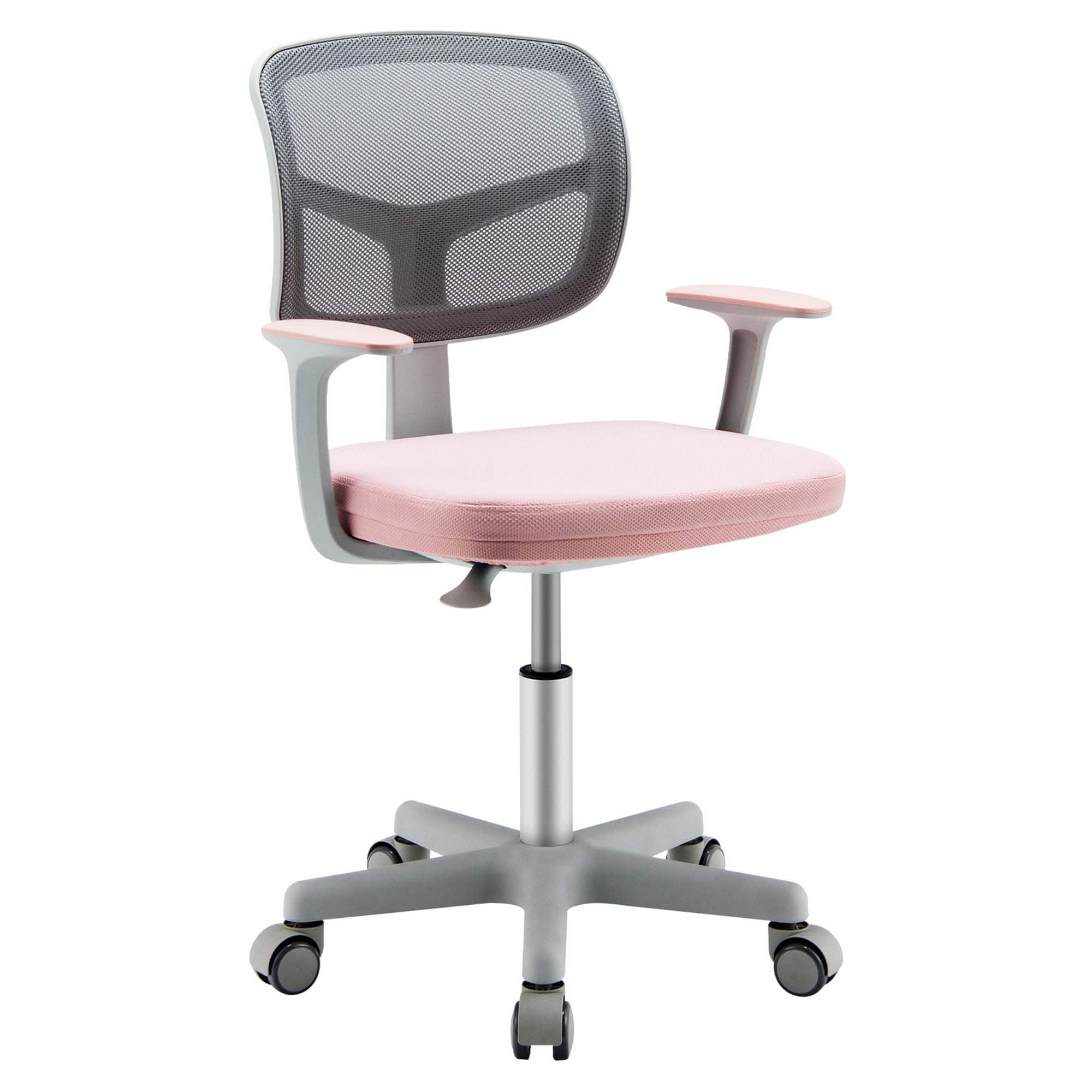 Front. Costway - Costway Kids Desk Chair Adjustable Height Children Study Chair w/Auto Brake Casters - Pink.