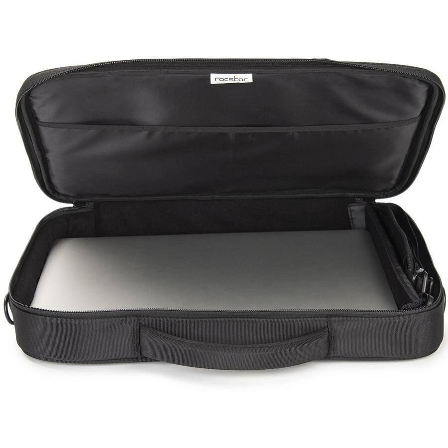 Alt View 3. Rocstor - Rocstor Premium 15.6" & 16" Professional Frontloading Universal Briefcase Laptop Case - Weather & Water Resistant - RFID - Black.
