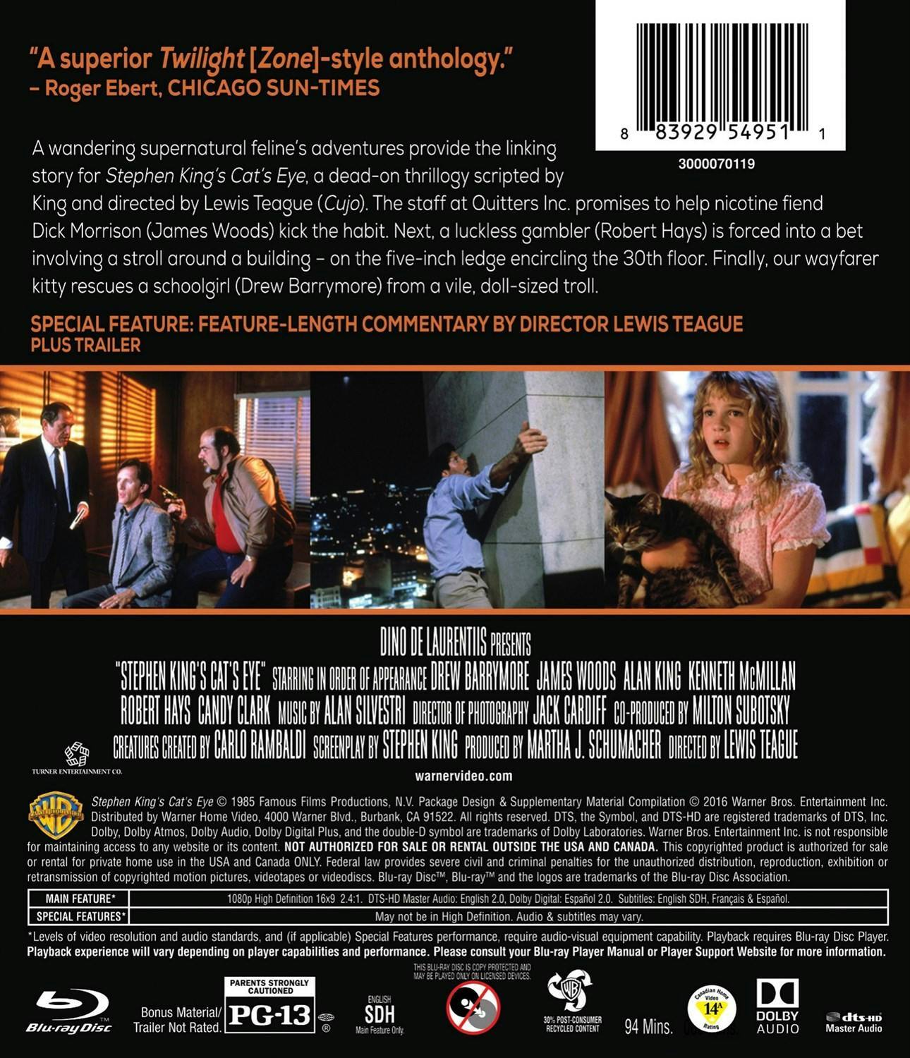 Back. Cat's Eye [Blu-ray].