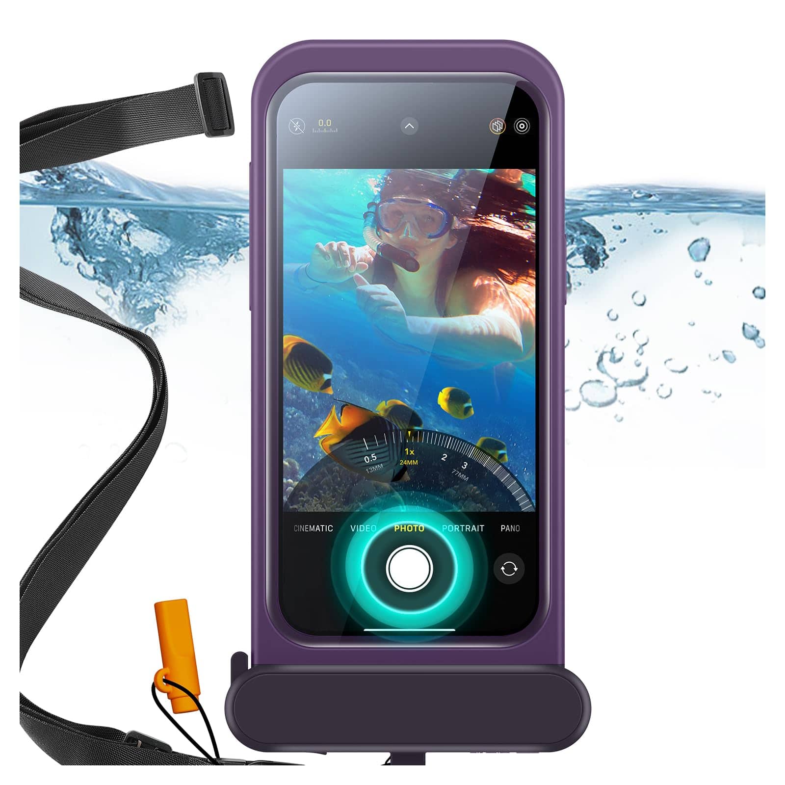 METALTON - Waterproof Phone Pouch For Pro Underwater Touch Sensitivity Ipx8 Floating Cellphone Case With Lanyard Dry B - Purple