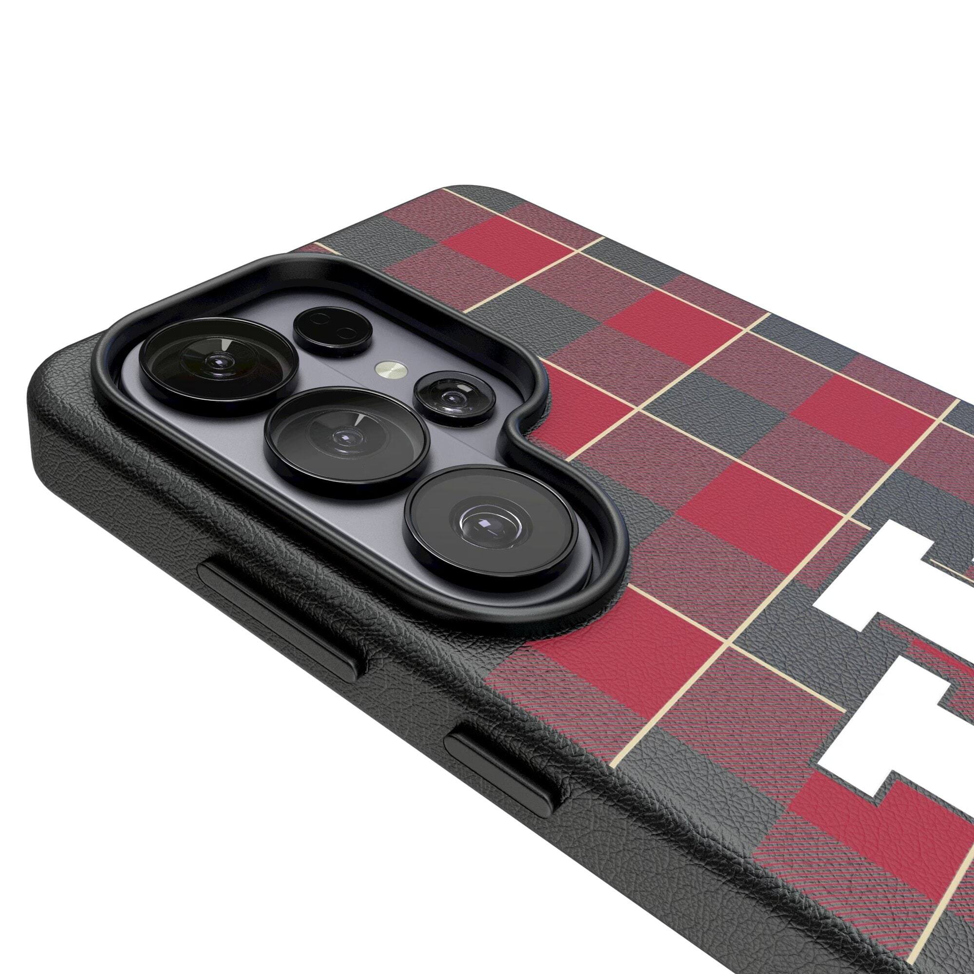 Alt View 2. Keyscaper - Indiana Hoosiers Plaid Galaxy Magnetic Bump Case - S25 Ultra - Black.