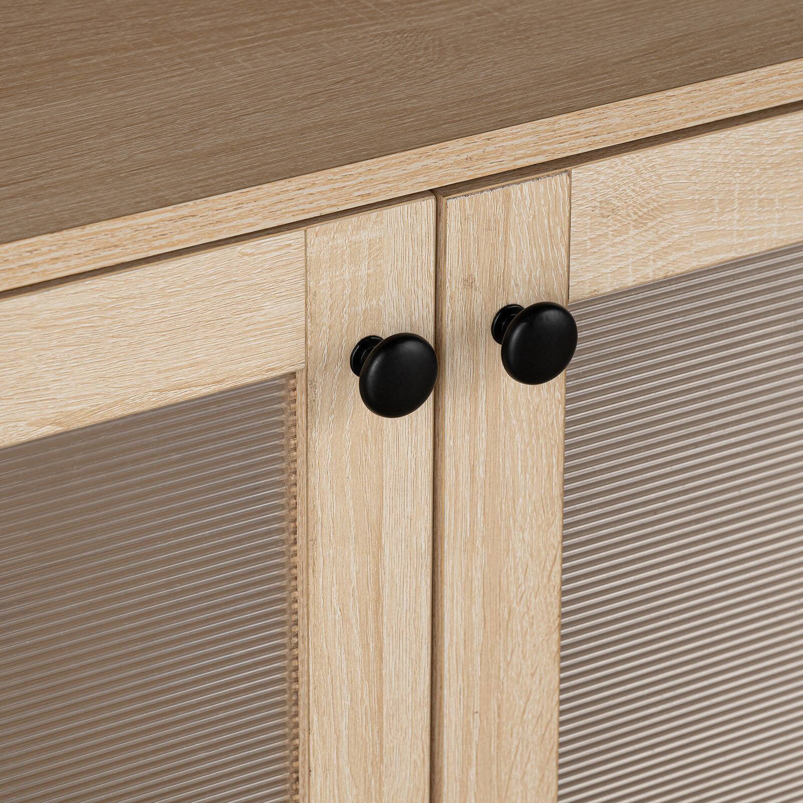 Back. Spaco - Spaco TV Stand for TVs Up to 55 Inch, Mid-Century Modern Design with Tapered Legs and Cabinet Doors, for Living Room - Natural.