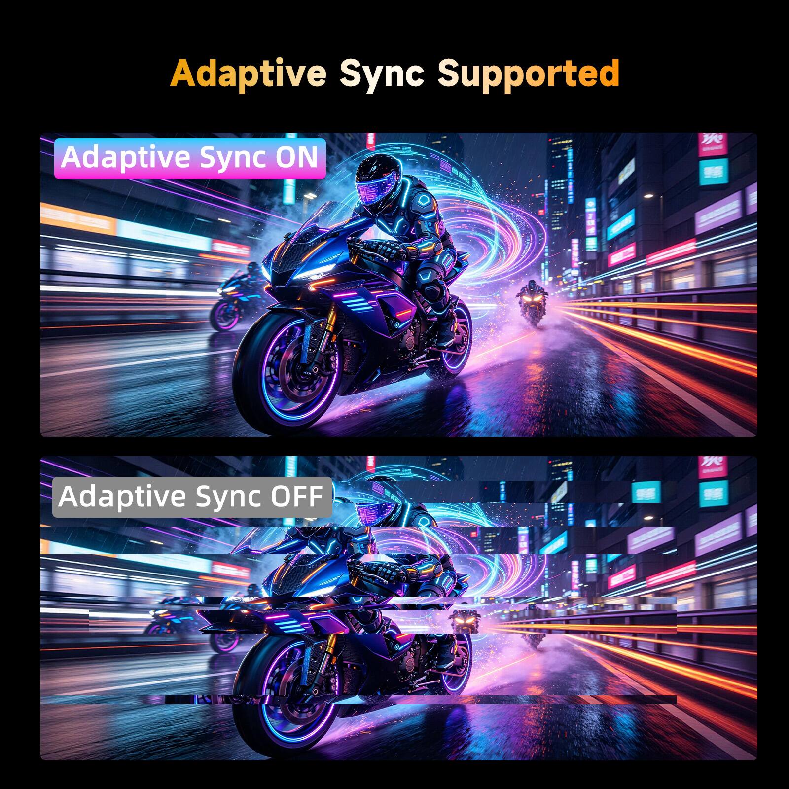 Adaptive Sync Supported

Adaptive Sync ON

Adaptive Sync OFF