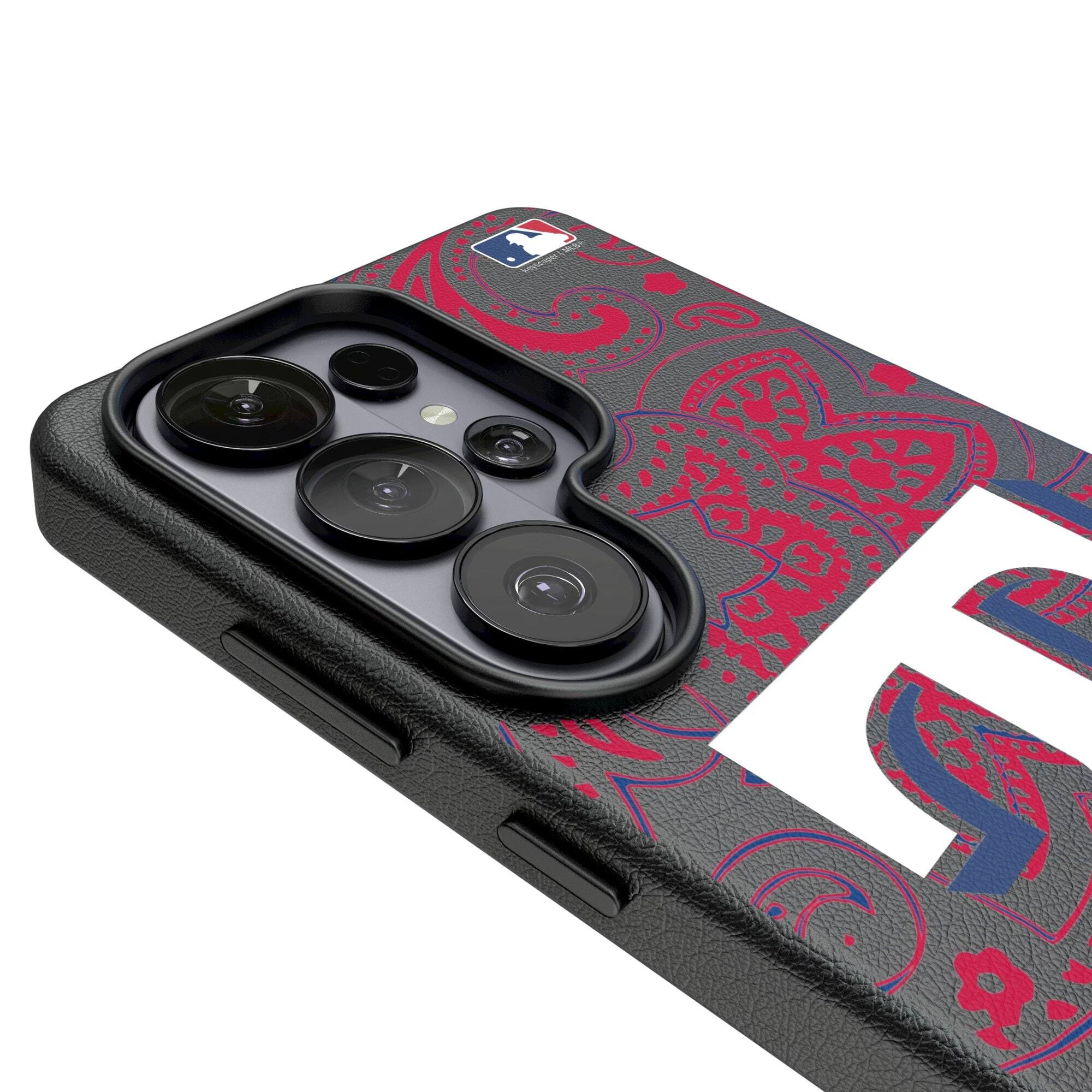 Alt View 2. Keyscaper - Texas Rangers Paisley Galaxy Magnetic Bump Case - S25 Ultra - Black.