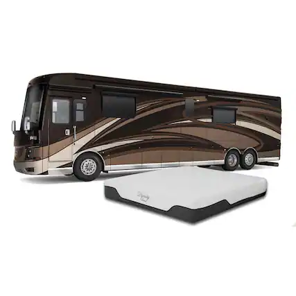 Front. Dynasty Mattress - Dynasty Mattress 10 Inch CoolBreeze Gel Memory Foam RV King Mattress for Camper - White.