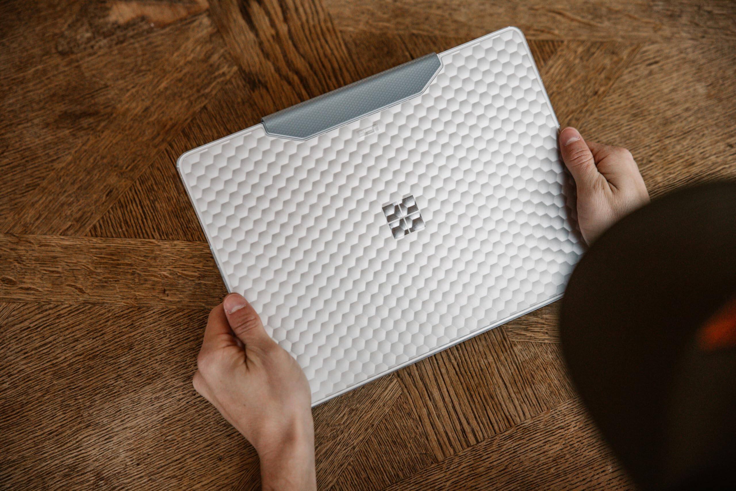 Alt View 1. UAG - Microsoft Surface Laptop 13.8" 8th Edition/7th Edition Case - Hard Shell Scratch Resistant Transparent Protective Cover - Ice.