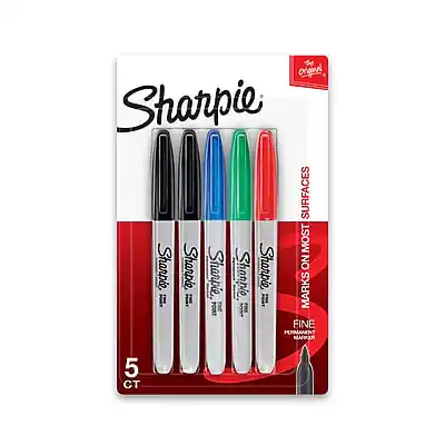 Sharpie
Sharpie MARKERS
FINE POINT
PERMANENT
5 CT
Sharpie MARKERS INK MARKS MOST SURFACES
Sharpie MARKERS INK MARKS MOST SURFACES
Sharpie MARKERS INK MARKS MOST SURFACES
Sharpie MARKERS INK MARKS MOST SURFACES
Sharpie MARKERS INK MARKS MOST SURFACES
FINE POINT
PERMANENT