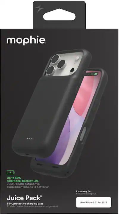 Mophie - Juice Pack Apple iPhone 17 Pro - Black Mophie - Juice Pack Apple iPhone 17 Pro - Black