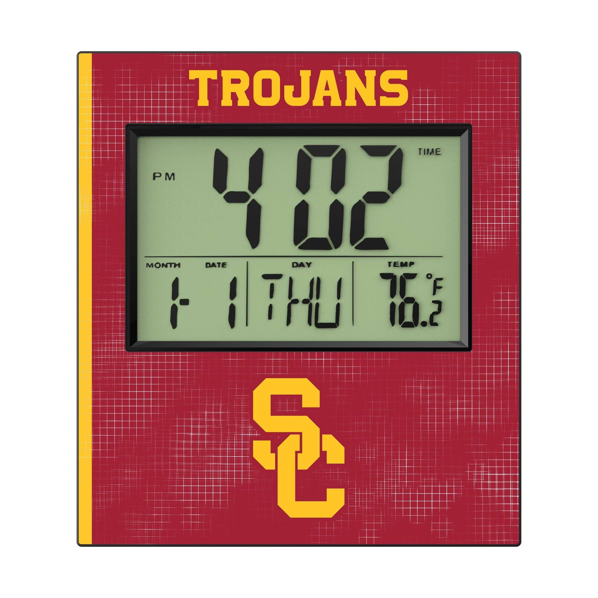 TROJANS  
TIME PM 4:02  
MONTH 1  
DATE 1  
DAY THU  
TEMP 76.2°F