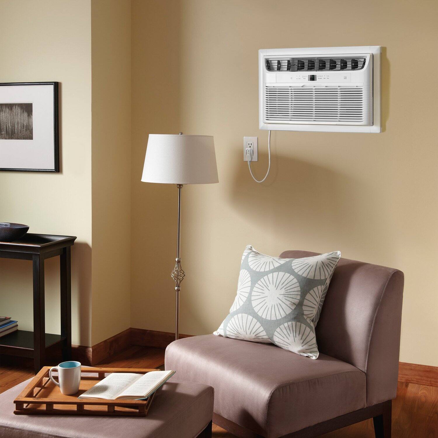 Alt View 4. Frigidaire - Frigidaire 230V 14,000 BTU 700 Sq. Ft. In Wall Air Conditioner with Remote - White.