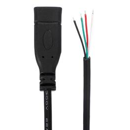 Unique Bargains - USB C Female to 4-Pin Bare Wire Pigtail, 28AWG 12V 3A, for DIY Keyboard/Fan Repair, 4pcs - Black