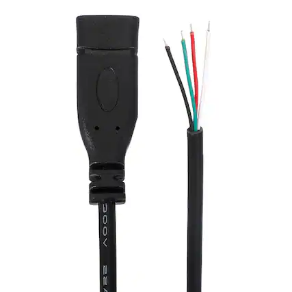 Front. Unique Bargains - USB C Female to 4-Pin Bare Wire Pigtail, 28AWG 12V 3A, for DIY Keyboard/Fan Repair, 4pcs - Black.