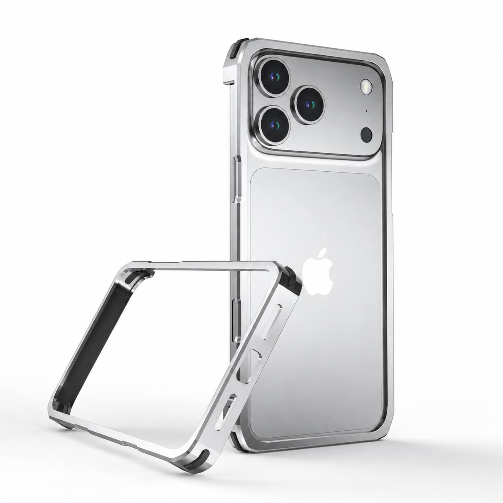 Alt View 3. Dteck - For iPhone 18 Pro Max Aluminum Bumper Case,Slim Fit Heat Dissipation Rugged Metal Frame Cover Corner Protection - Silver.