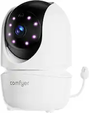 Front. Comfyer - Comfyer - Add-on Camera for BM01 Baby Monitor, 1080P HD, Pan/Tilt, No WiFi - White - White.