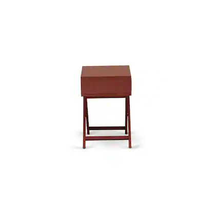 Front. East West Furniture - Night Stand Burgundy - Brown.