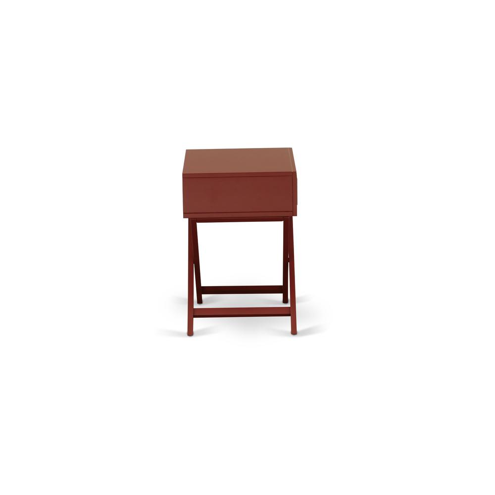 Front. East West Furniture - Night Stand Burgundy - Brown.