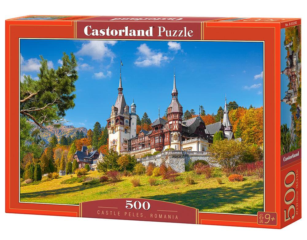 500 Piece Jigsaw Puzzles, Castle Peles, neo-Renaissance castle, Romania , Adult Puzzle, Castorland B-53292 - Red