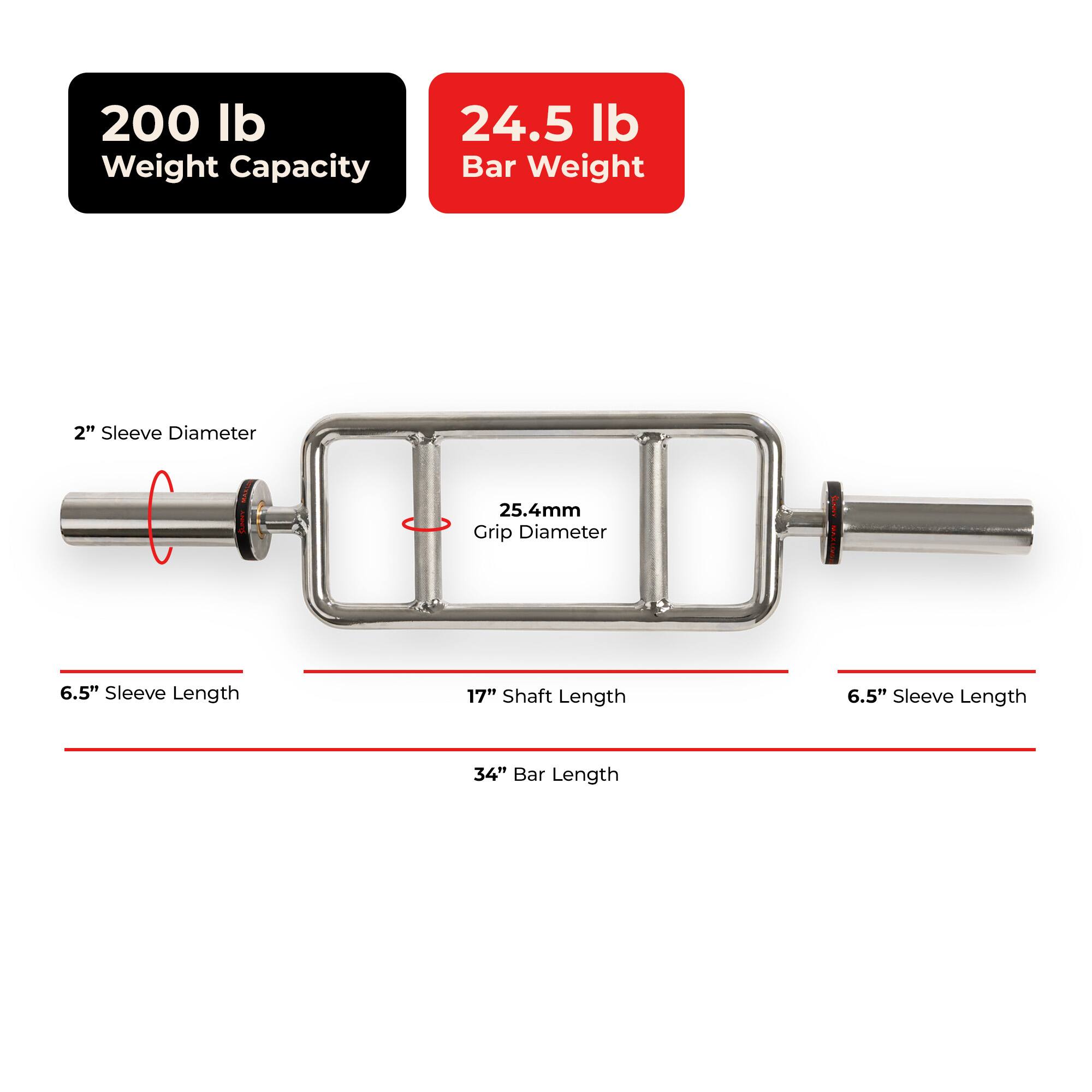 Sunny Health & Fitness Olympic Tricep Bar with Neutral Grip, 2