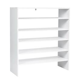 Pefilos - 3 Pieces 31-Inch Stackable Multi-Shape Shoe Rack- Shoe Storage Organizer for Entryway & Closet - White