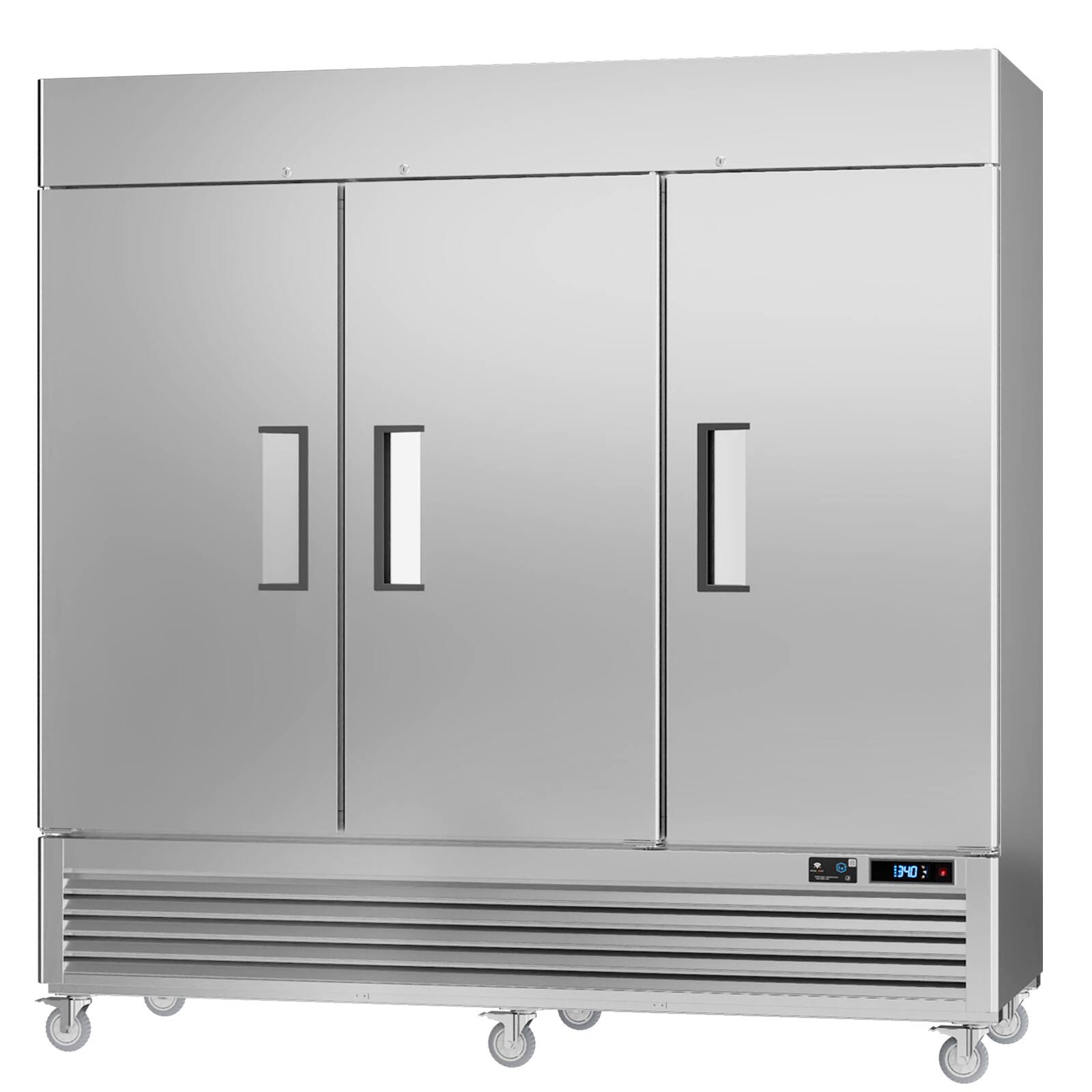 Left. Veecool - VEECOOL 82" 72 cu.ft. WiFi Enabled 3 Solid Doors Commercial Reach-in Refrigerator in Stainless Steel with 12 Shelves - Stainless Steel.