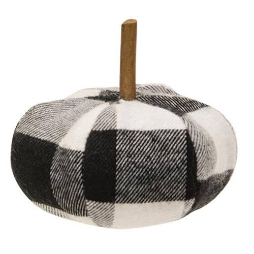 BreeBe - * Plaid Stuffed Pumpkin 3" - Black & White