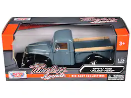 1942-47 Ford "Jailbar" Pickup Truck Blue and Black "Timeless Legends" Series 1/24 Diecast Model Car by Motormax