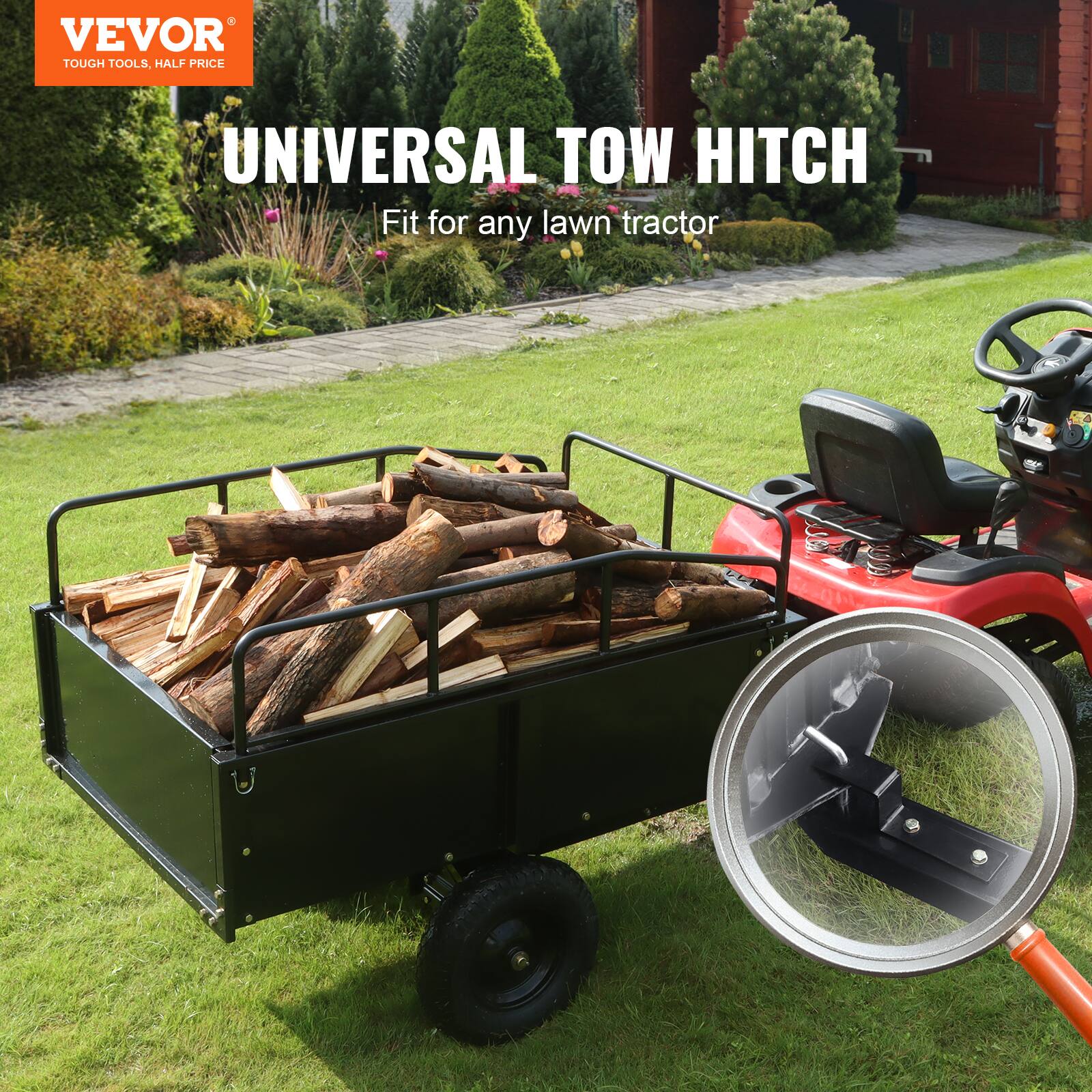 VEVOR TOUGH TOOLS, HALF PRICE UNIVERSAL TOW HITCH Fit for any lawn tractor