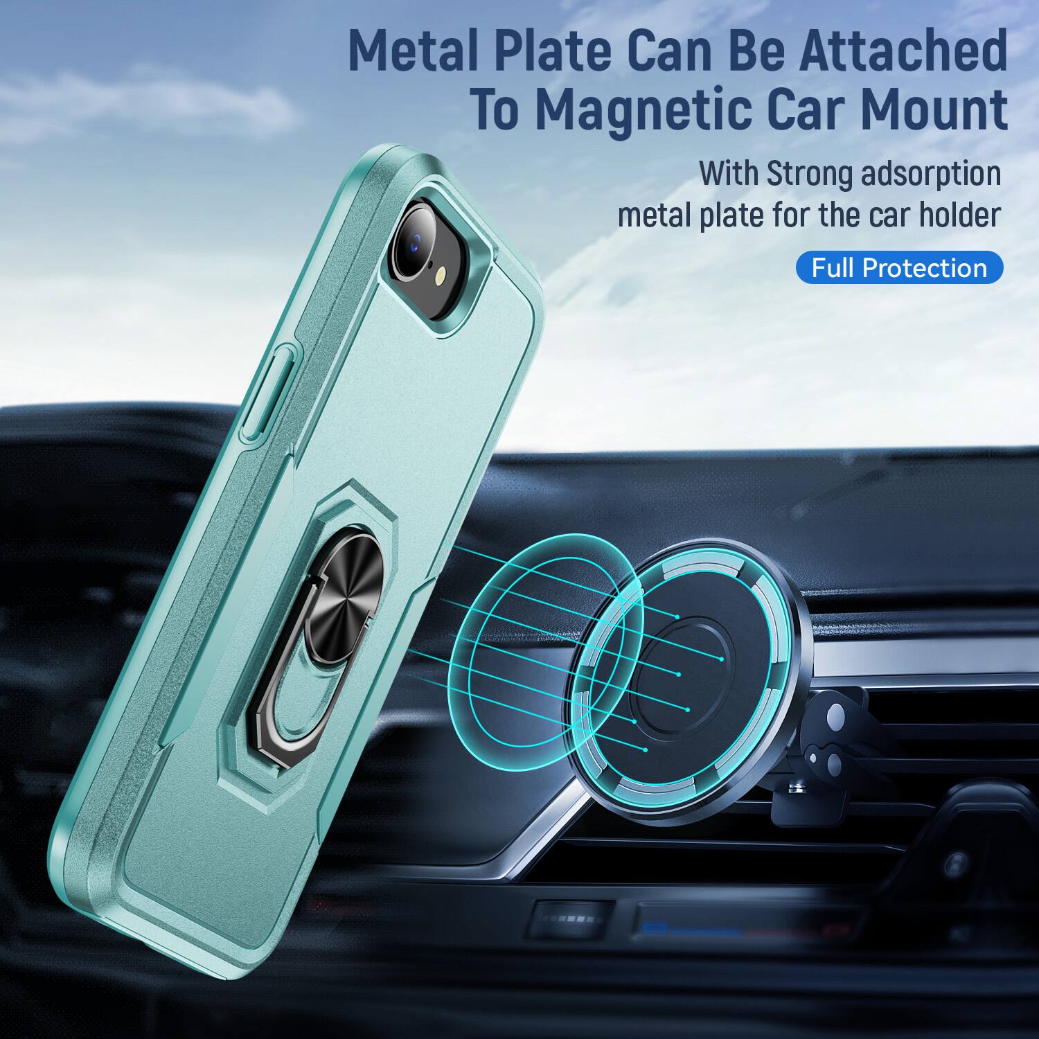 Metal Plate Can Be Attached To Magnetic Car Mount

With Strong adsorption metal plate for the car holder

Full Protection