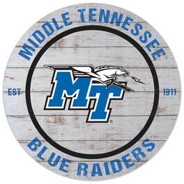 Jardine - MTSU Blue Raiders 20'' x 20'' Indoor/Outdoor Weathered Circle Sign - White