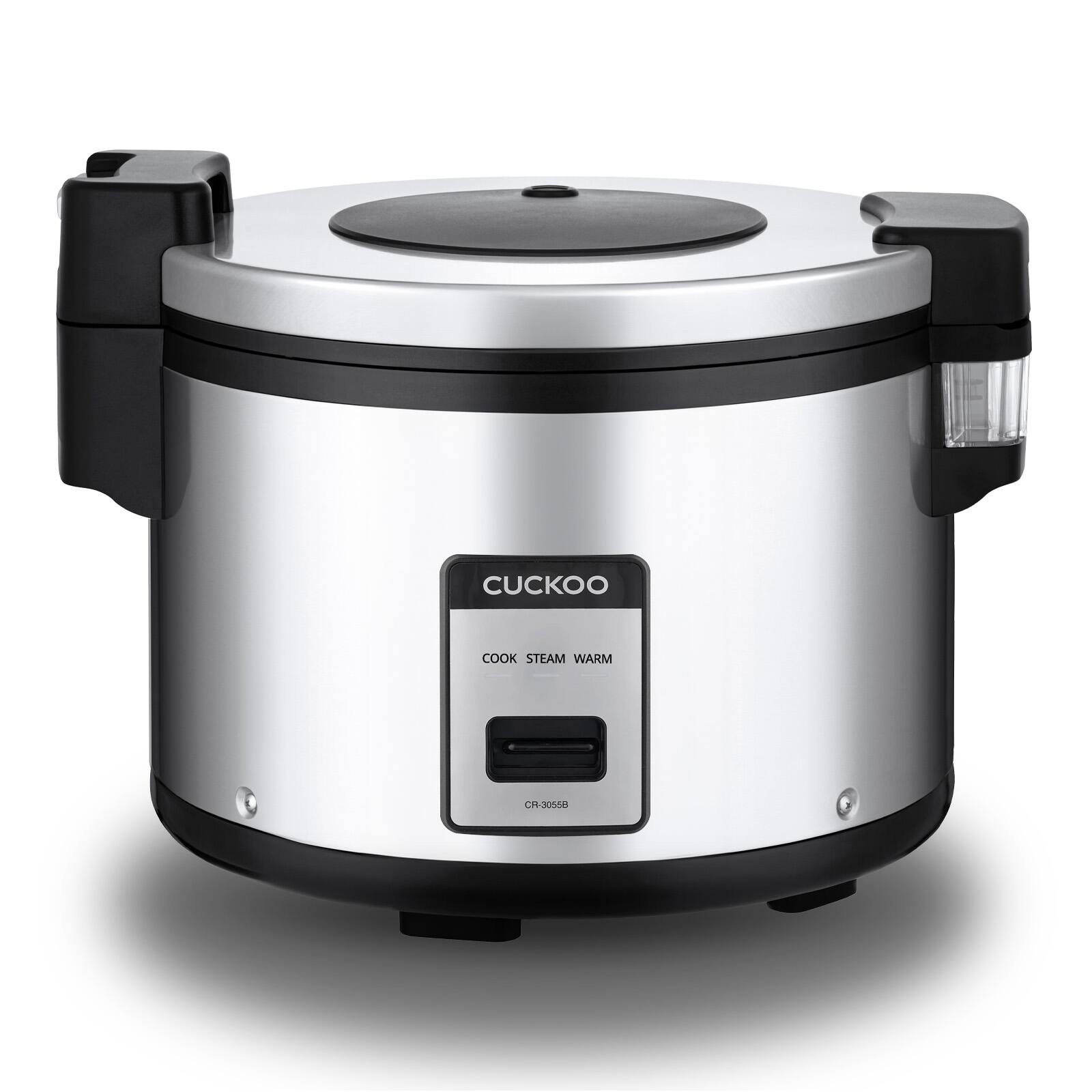 Cuckoo - 60 Cups Cooked XL Rice Cooker Warmer with Nonstick Pot Easy Switch Start /Black (CR-3055) - Silver