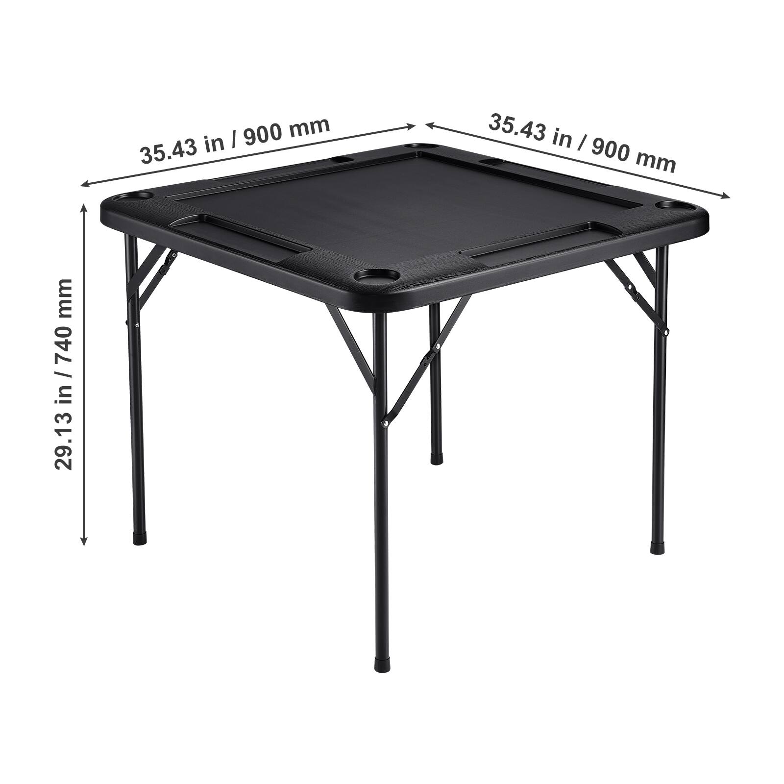 VEVOR Mahjong Table,Square 4 Player Folding Card Table with 4 Cup