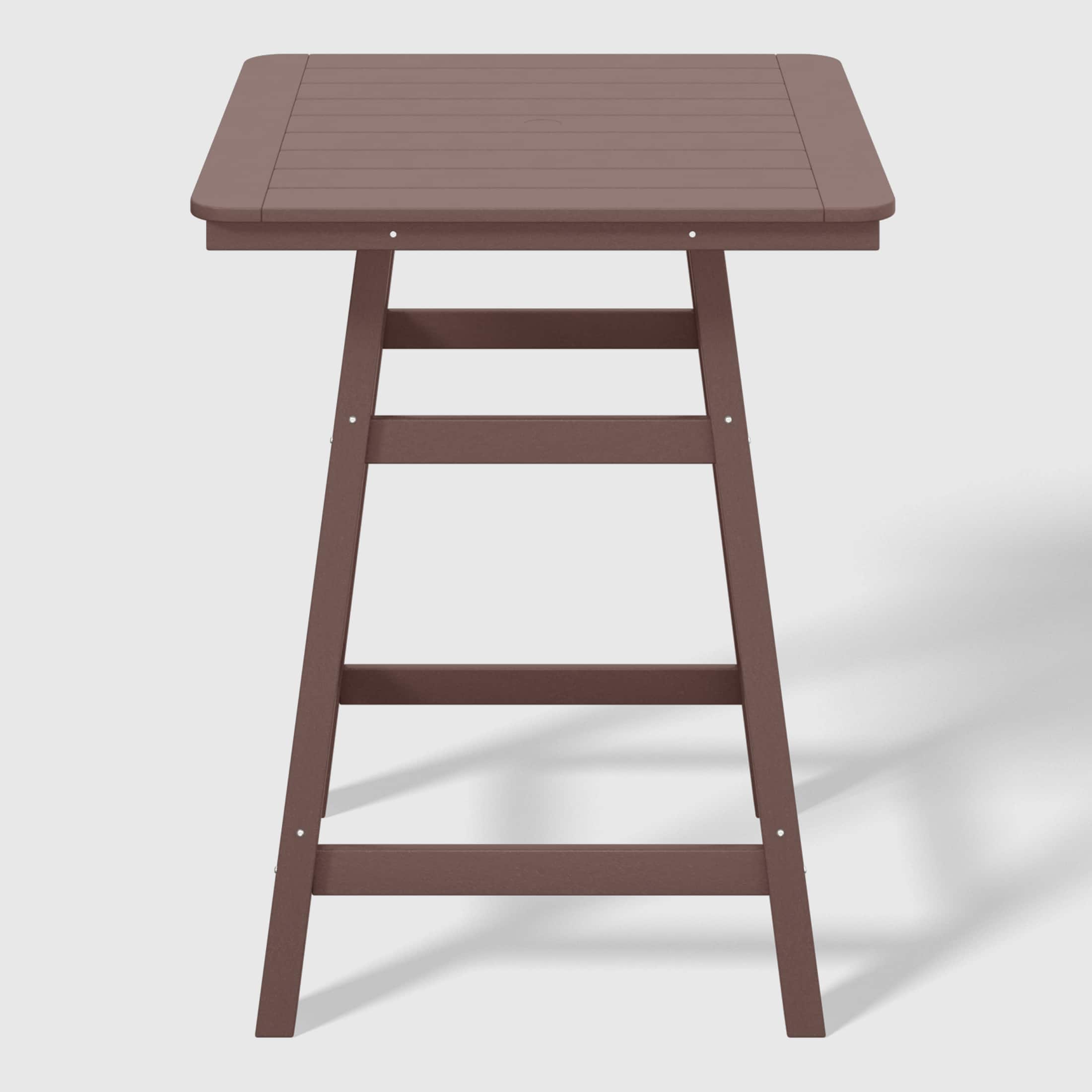 "WestinTrends - Malibu 30"" Square Outdoor Patio Counter High Bistro Bar Table With Umbrella Hole - Dark Brown" price history on PriceWatchPro