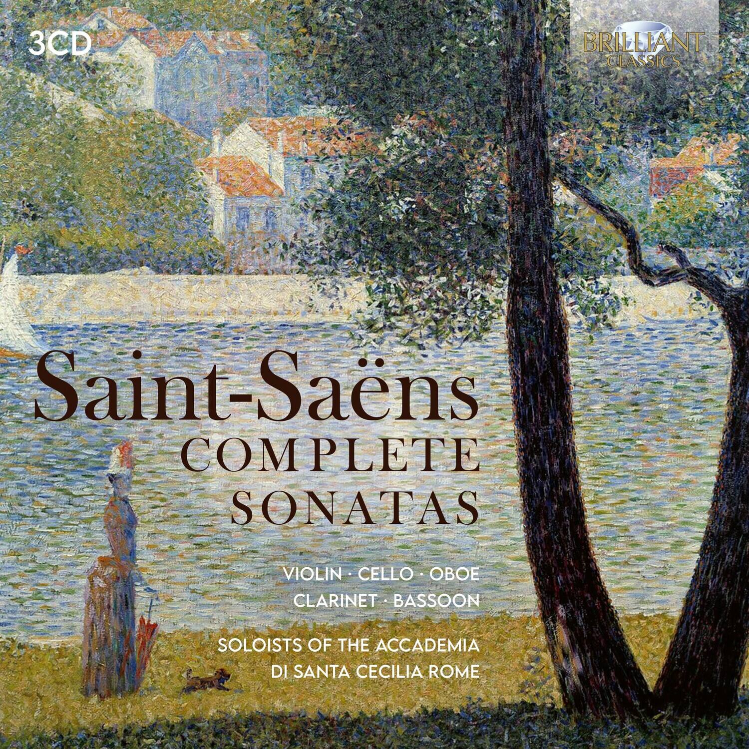 3CD

BRILLIANT CLASSICS

Saint-Saëns  
COMPLETE SONATAS

VIOLIN • CELLO • OBOE  
CLARINET • BASSOON

SOLOISTS OF THE ACADEMIA DI SANTA CECILIA ROME