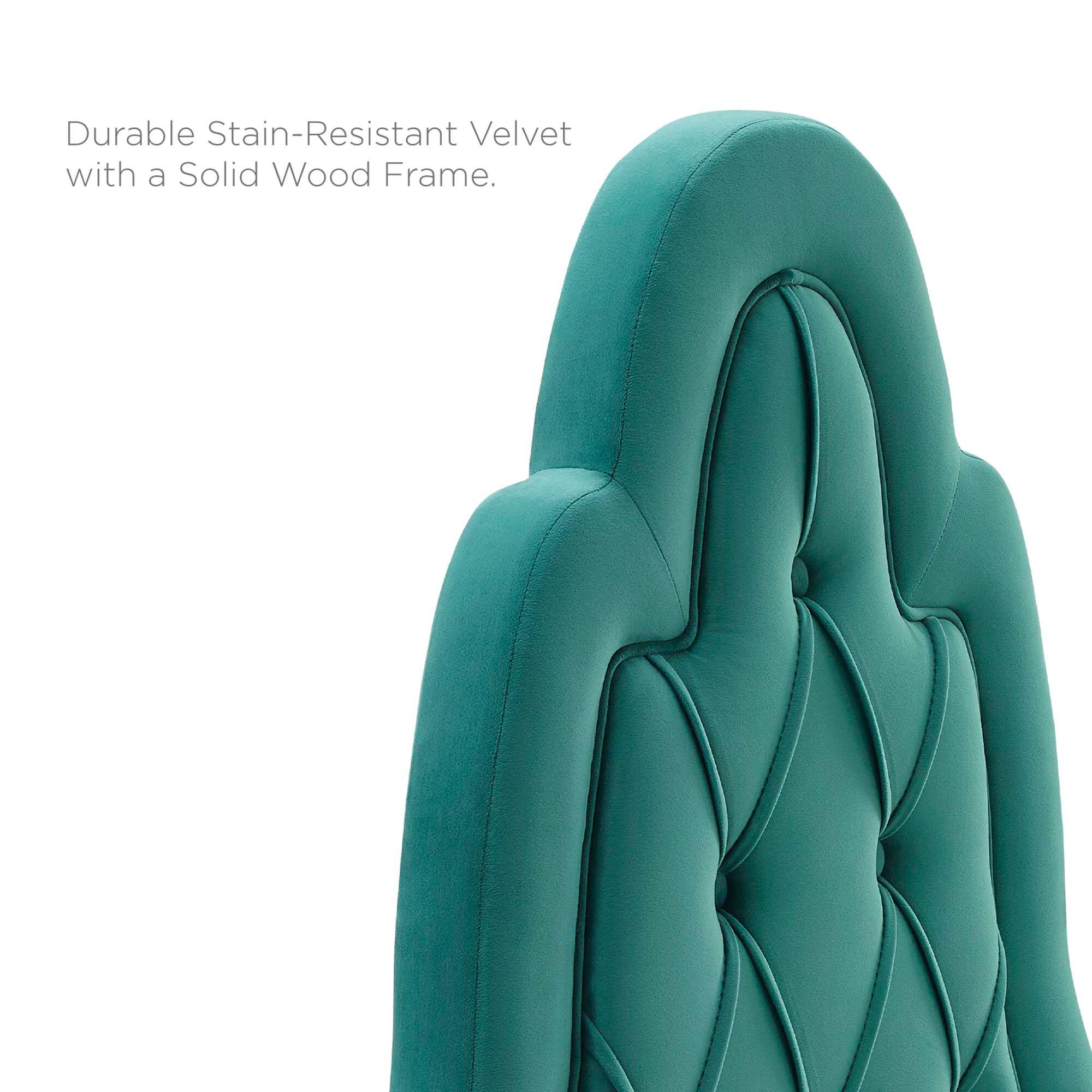 Durable Stain-Resistant Velvet with a Solid Wood Frame.