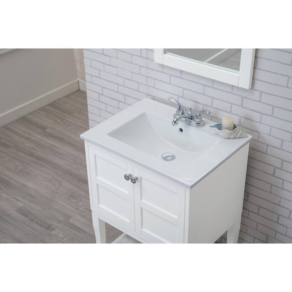 Alt View 7. Elegant Kitchen and Bath - 2 Doors Cabinet 24 In. X 18 In. X 34 In. In White - White.