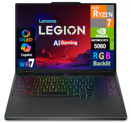 Lenovo - Legion 5 Laptop 15.1 WQXGA Display (AMD Ryzen 7 260, 32GB DDR5, 8TB PCIe SSD, Win 11 Home) - Eclipse Black