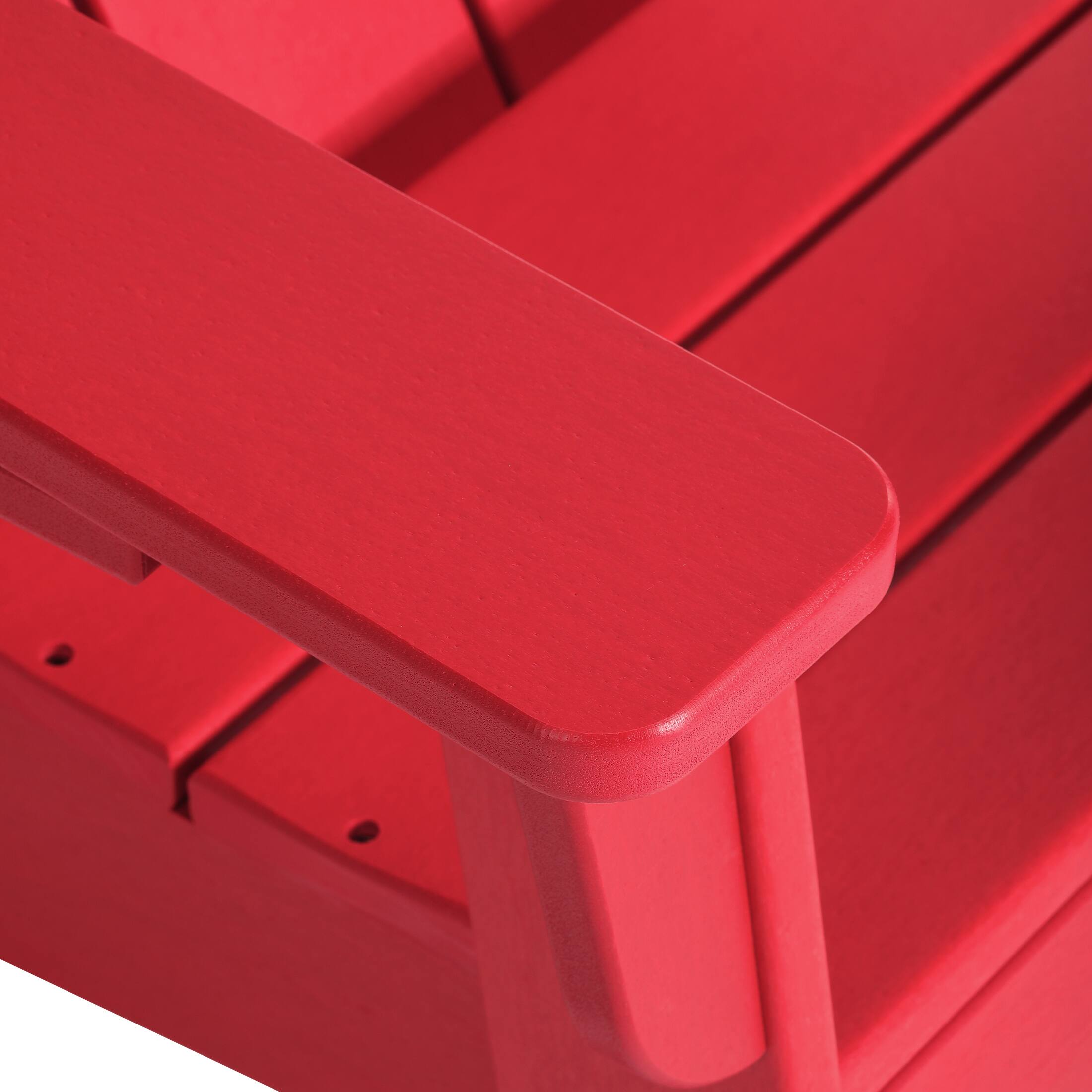 Alt View 4. WestinTrends - WestinTrends Ashore Outdoor HDPE Plastic Preschool Toddler Modern Adirondack Rocking Chairs (Set of 2) - Red.