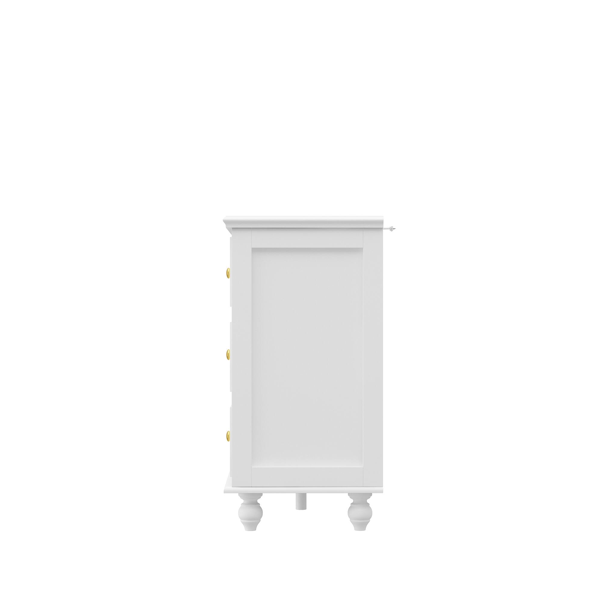 Left. FUFU & GAGA - FUFU&GAGA White 9 - Drawer Dresser: Stylish Storage with Solid Wood Legs - White.